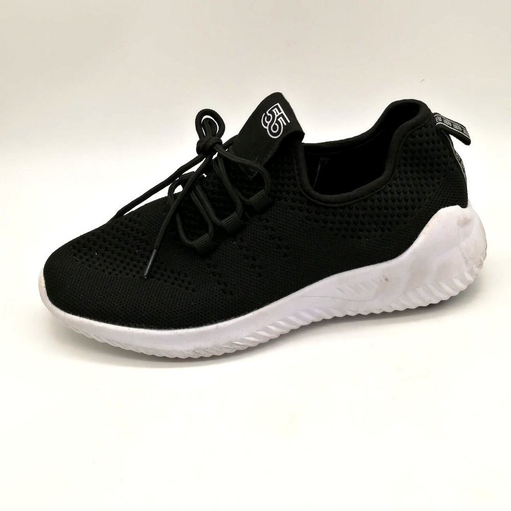 55 Womens Sneaker Black Mesh Lace Up Round Toe Low Top Wedge‎ Heel EUR 41